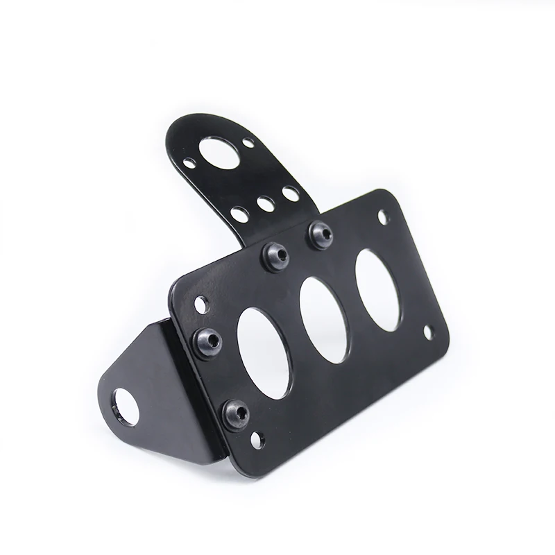 

Black Side Mount Motorcycle License Plate Bracket Brake Tail Light Cruiser Chopper Cafe Racer Old School Bobber Touring