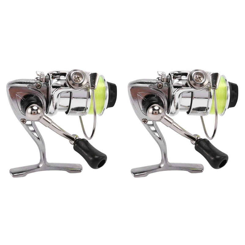 

2X Mini 100 Pocket Spinning Fishing Reel Fishing Tackle Small Spinning Reel 4.3:1 Metal Wheel Pesca Small Reel