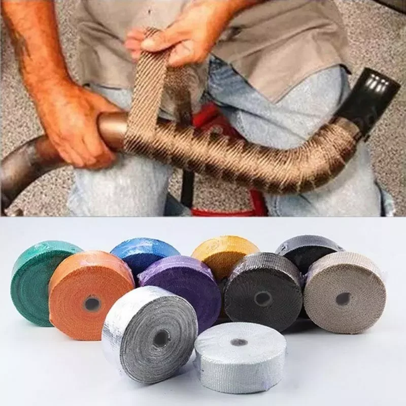 

Motorcycle Heat Exhaust Thermal Pipe Insulation Cloth Roll Kit Incombustible Turbo Manifold Heat Exhaust Wrap Tape Auto Part