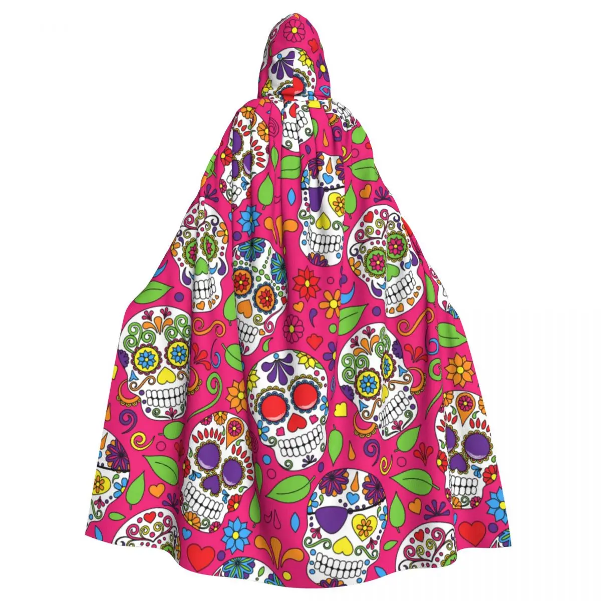 

Hooded Cloak Unisex Cloak with Hood Day Of The Dead Sugar Skull Cloak Vampire Witch Cape Cosplay Costume