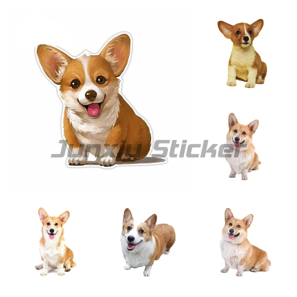 

Corgi Dog Cute Car Stickers Waterproof Vinyl Car Wrap Decals Windows Door Scratch-Proof Camper Decoration