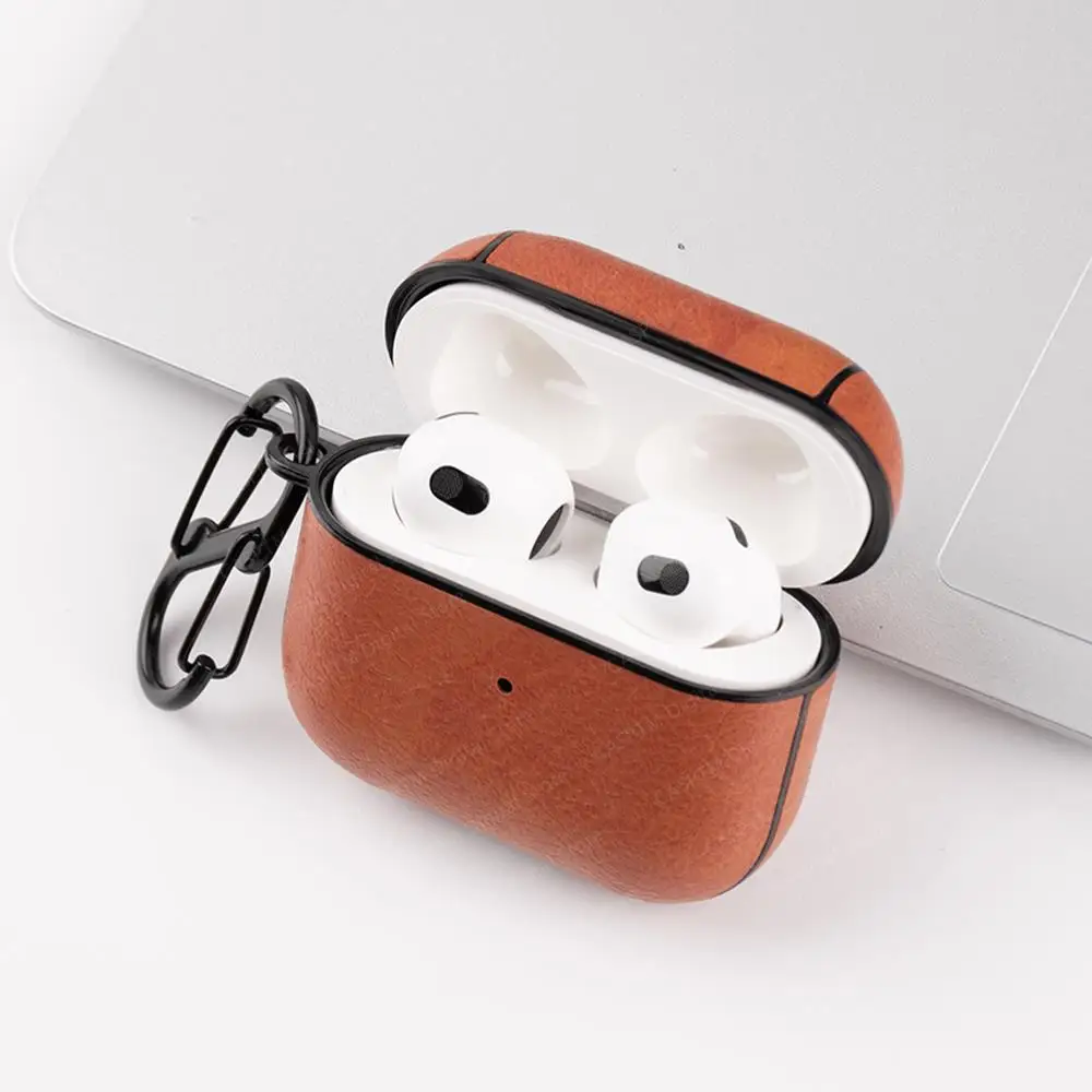 

PU Leather Case for Airpods 3rd Luxury Protective Cover Anti-lost Buckle for airpods3 Air Pods 3 2021 pro 2 Case Earpods Fundas