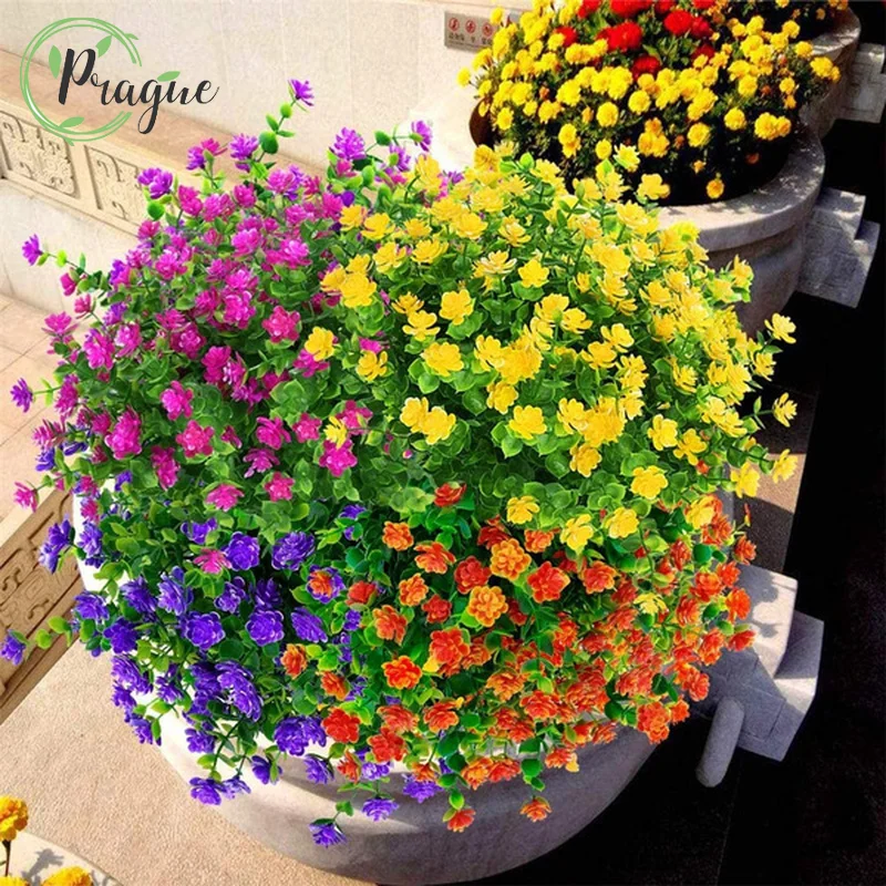 

70heads Fake Artificial Flowers Plant Artificial Eucalyptus Bouquet Wedding Party Church Decor Farmhouse Indoor Outdoor Decor