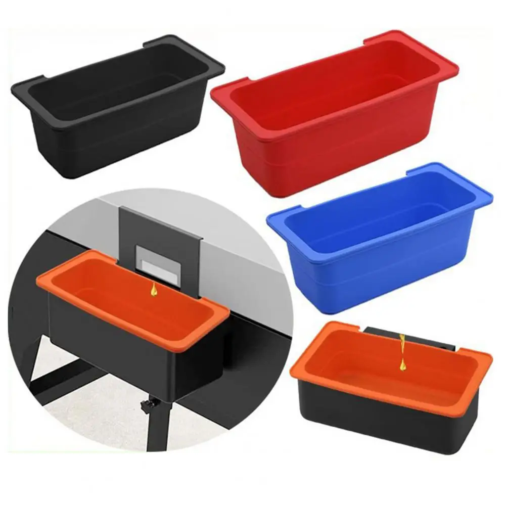 

Grease Catcher Practical Solid Color Foldable Outdoor BBQ Oven Oil Drip Catching Pan Liner Grease Container Oil Tray Liner