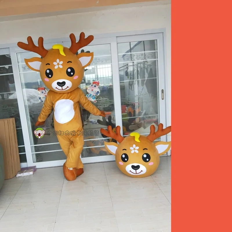 Костюм-талисман лося Deerlet для взрослых карнавал Рождественская вечеринка кукла