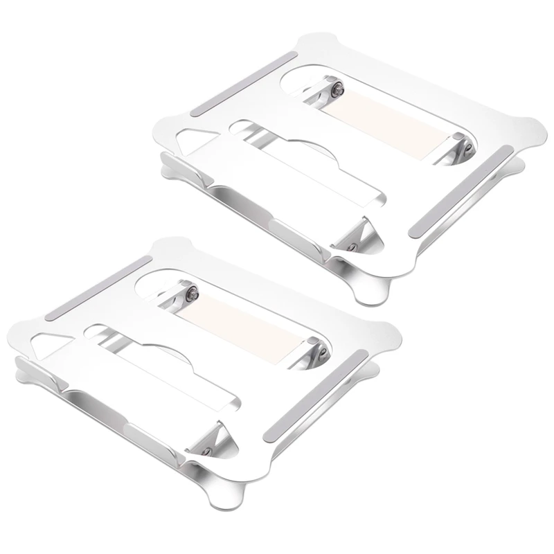 

Подставка для ноутбука 2 шт., серебристая алюминиевая офисная подставка для ноутбука, складная Портативная подставка для ноутбука от 11 до 17 ...