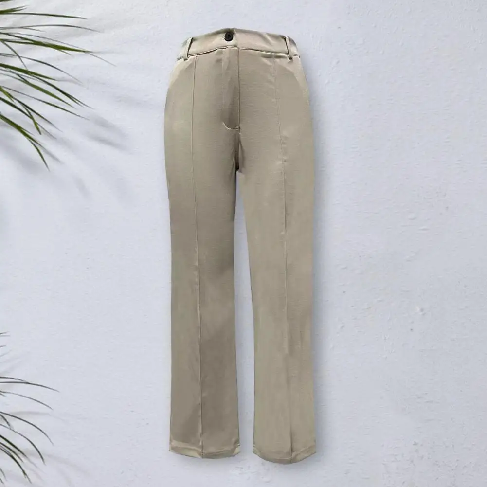 

Women Suit Pants Spring Autumn Lady Suit Pants Mid-rise Zipper Fly Suit Pants Solid Color Office Lady Long Trousers Workwear