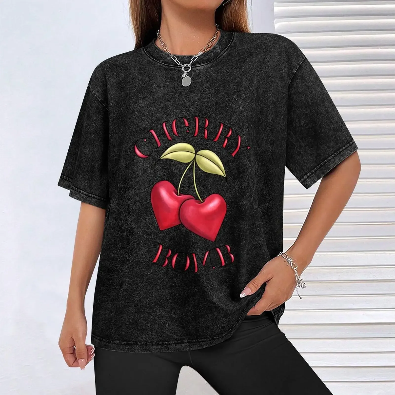 Футболка Cherry Bomb быстросохнущая одежда в стиле хиппи корейская модная блузка