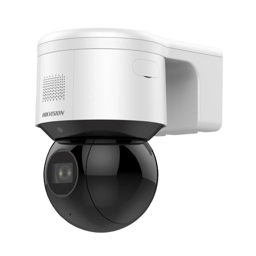 

Hik IP Camera 4MP 4X IR PTZ Speed Dome DS-2DE3A404IW-DE PoE Built-in Mic & Speaker Audible Alarm IP66 H265+ With Bracket