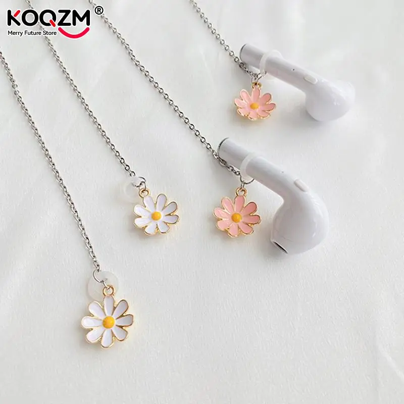 

Anti-Lost Chain Daisies Headphone Chains Strap Women Wireless Earphones Retention Necklace Gifts For Airpods Earphone Accessory