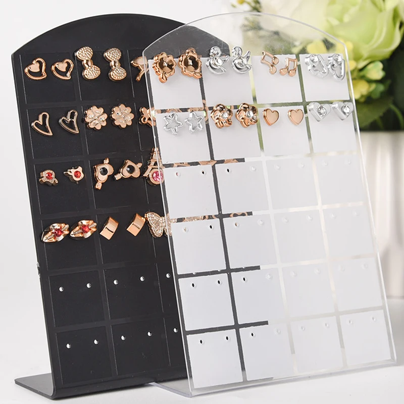 

36 pair 72 Holes Black Plastic Jewelry Holder Organizer storage Ear Studs Display Stand Showcase Jewelry Display Rack For Women