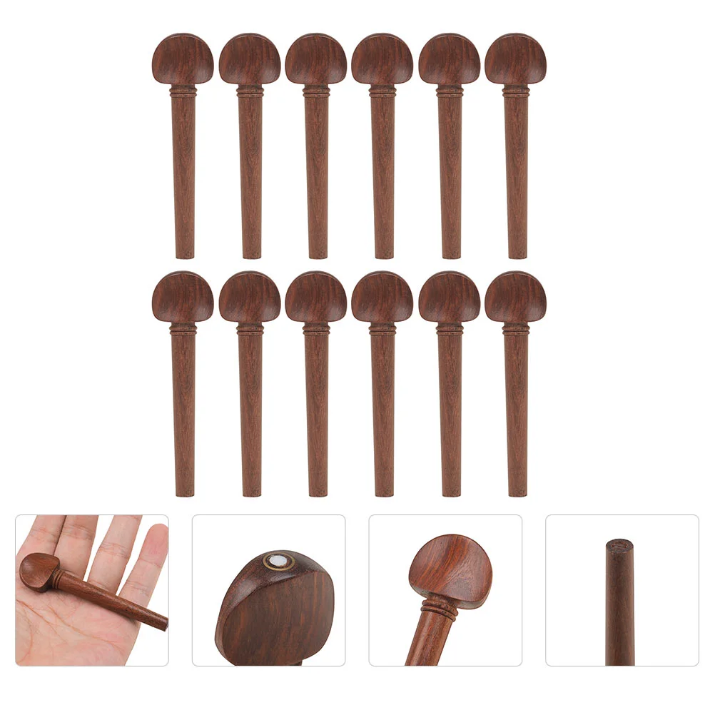 

12 Pcs Guitar Stuff Oud Pegs Practical Tuning Sturdy Accessories Musical Instrument Premium Mahogany Parts