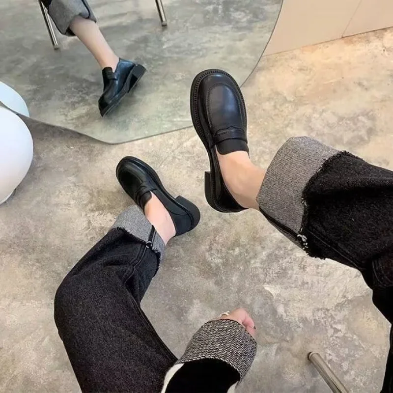 Женская обувь маленькие кожаные туфли в британском стиле с виноградом