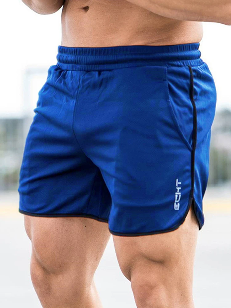 Summer sports fitness men's shorts thin mesh quickdrying breathable running training beach pants Gym Bodybuilding Stretch Shorts