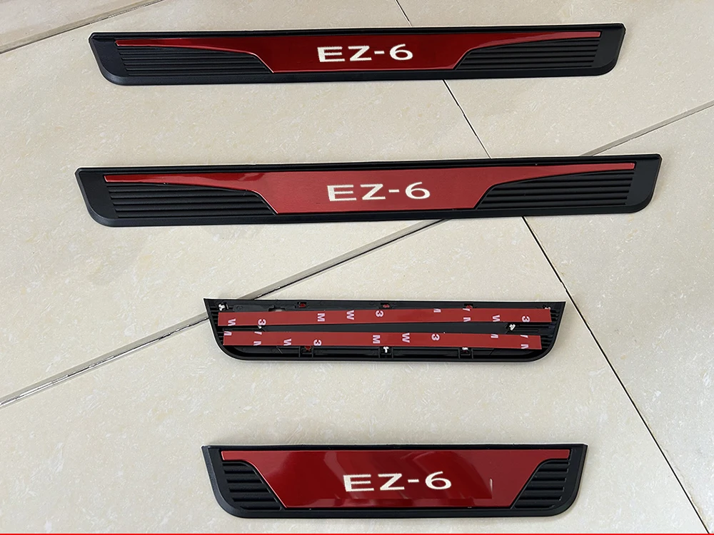 

Для Mazda EZ-6 EZ6 2025 2026 Mazda6e 2025 накладка на порог, приветственная педаль, защита от ударов, пластиковый автомобильный аксессуар из нержавеющей стали