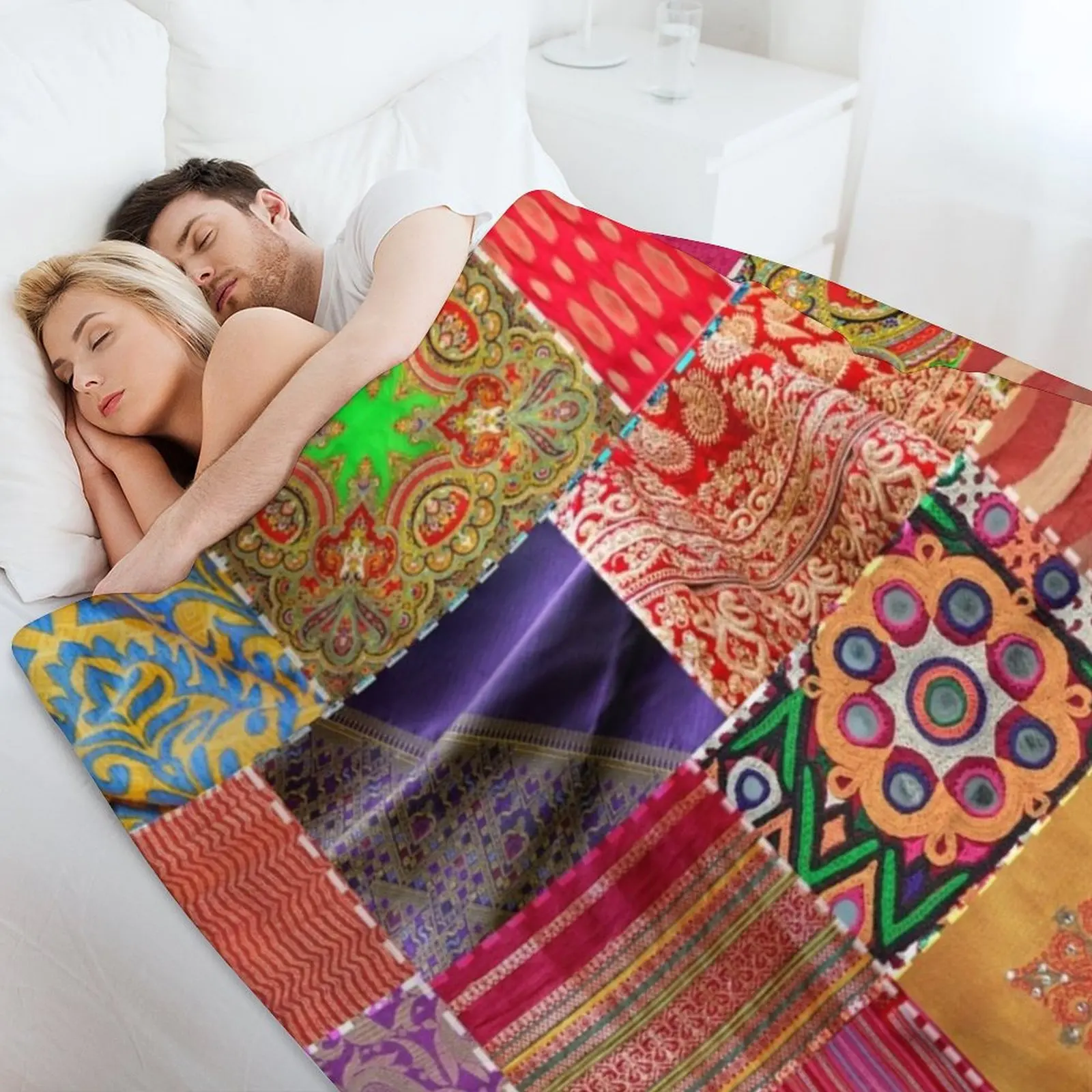 Сари в стиле бохо лоскутное одеяло милые клетчатые теплые одеяла