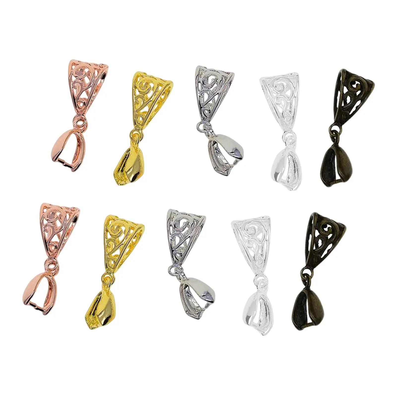 

Copper Pendant Bail Connector Jewelry Craft Making Charms Holder DIY Clips Hook Dangle Pendants Pinch for Hanging Adapter Crafts