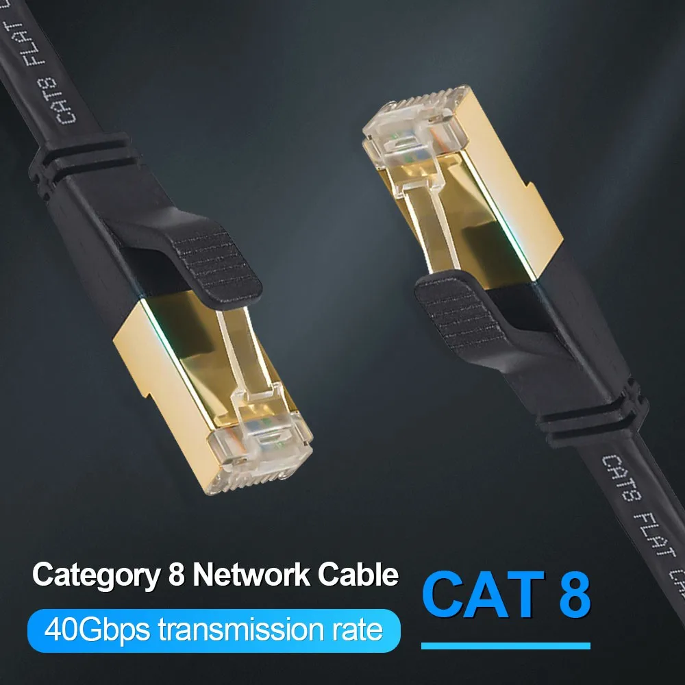 40Gbps 2000MHz Flat Lan Cable Ethernet 20m 15m Cat 8 7 RJ45 Cat7 Cat8 Ethernet Cable rj 45 Network Cord For Laptops PS 4 Router