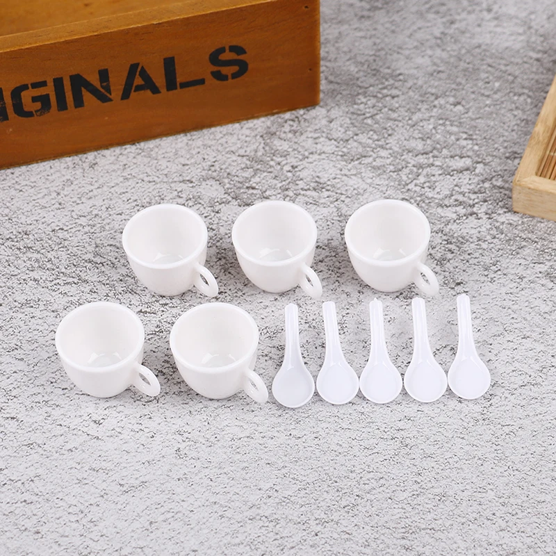 

1:12 Dollhouse Miniature Coffee Cup Seasoning Bowl Model Kitchen Toys 5Sets