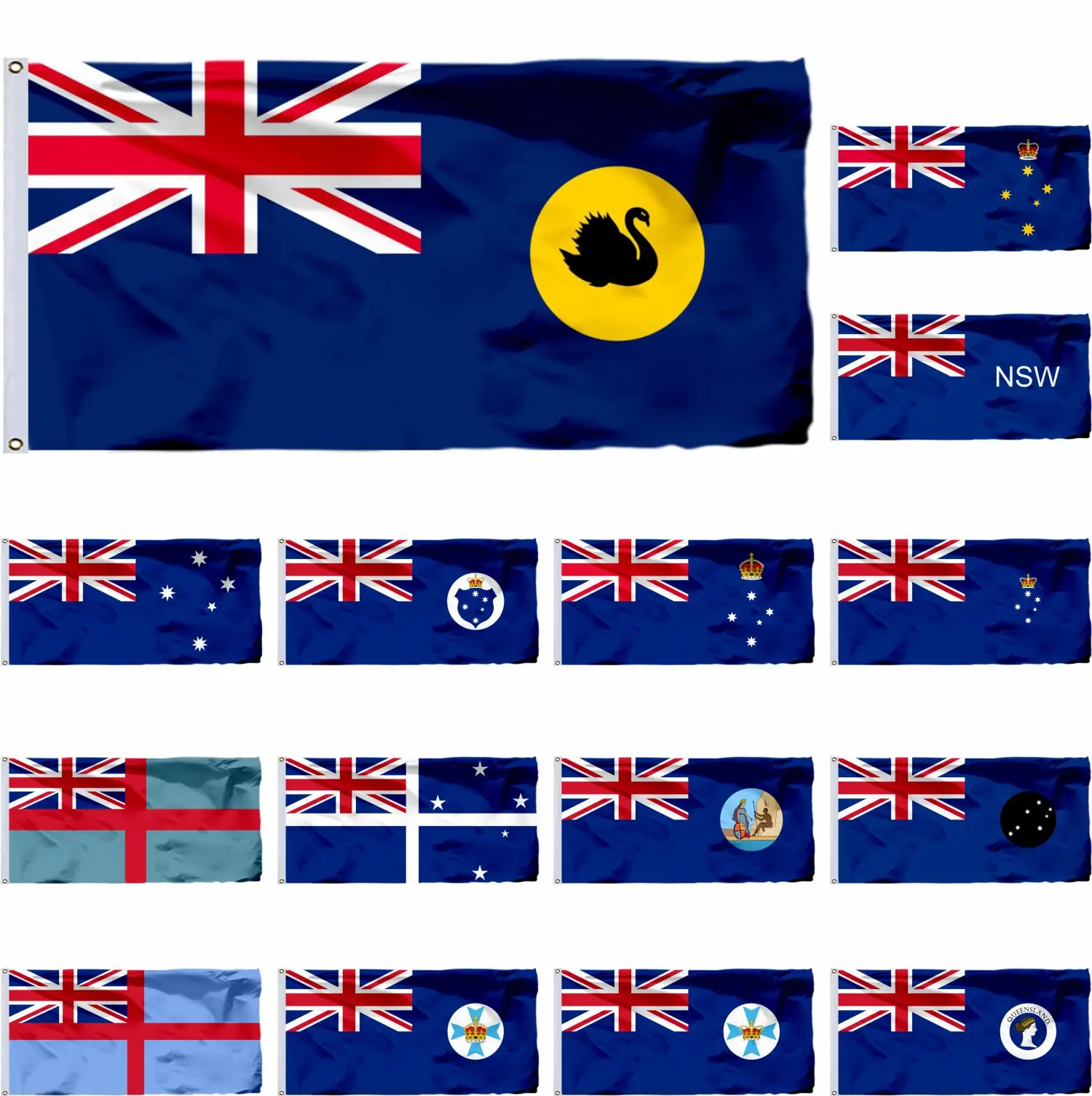 

Western Australia Flag 3X5FT Victoria Banner 90X150CM Tasmania 21X14CM South Australia 3X6FT Au Queensland of New South Wales