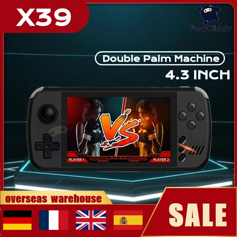 

Лидер продаж, 4,3 дюйма, оригинальный портативный Ретро консоль POWKIDDY X39, портативная игровая консоль, HD ТВ-выход, Игровая приставка, медиаплее...