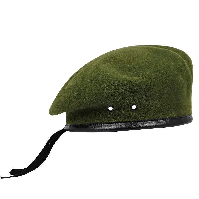 

Men and Women Outdoor Breathable Pure Wool Beret Hats Caps Special Forces Soldiers Death Squads Military Training Camp Hat