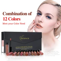 niceface 24 colors liquid lipstick makeup waterproof matte red lip gloss long lasting nude lip tint makeup pigment cosmetics