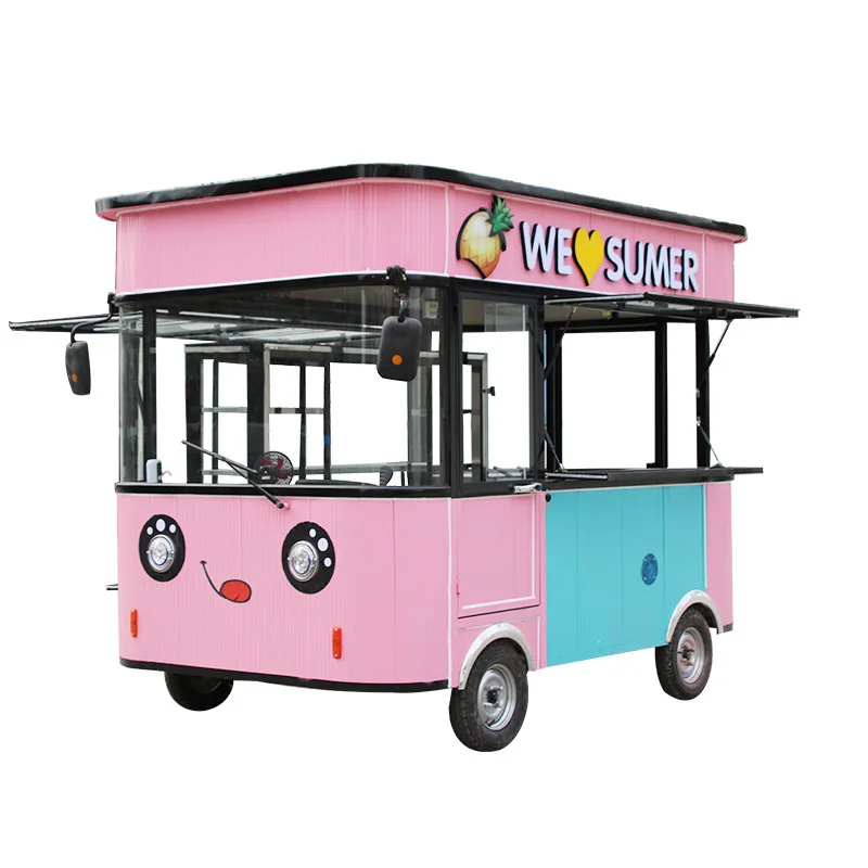 Ghana Fryer Chicken Griddle Food Cart Best Designed Mobile Food Kiosk Mobile Food Truck Galvanized Truck Food Trailer for Sale