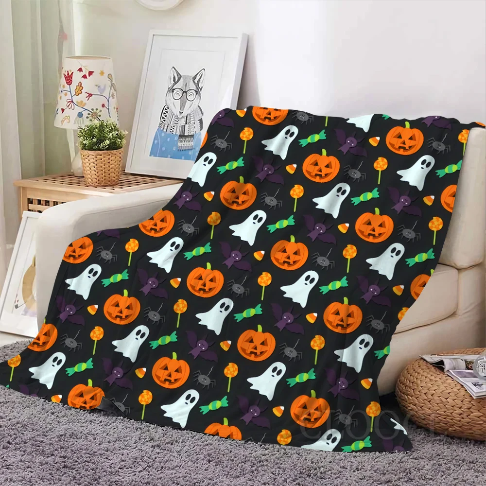 

CLOOCL одеяло "Хэллоуин" Мультяшные милые привидения конфеты тыквы 3D печатные сохраняющие Тепло Плюшевые Одеяла фланелевые одеяла для кровати...