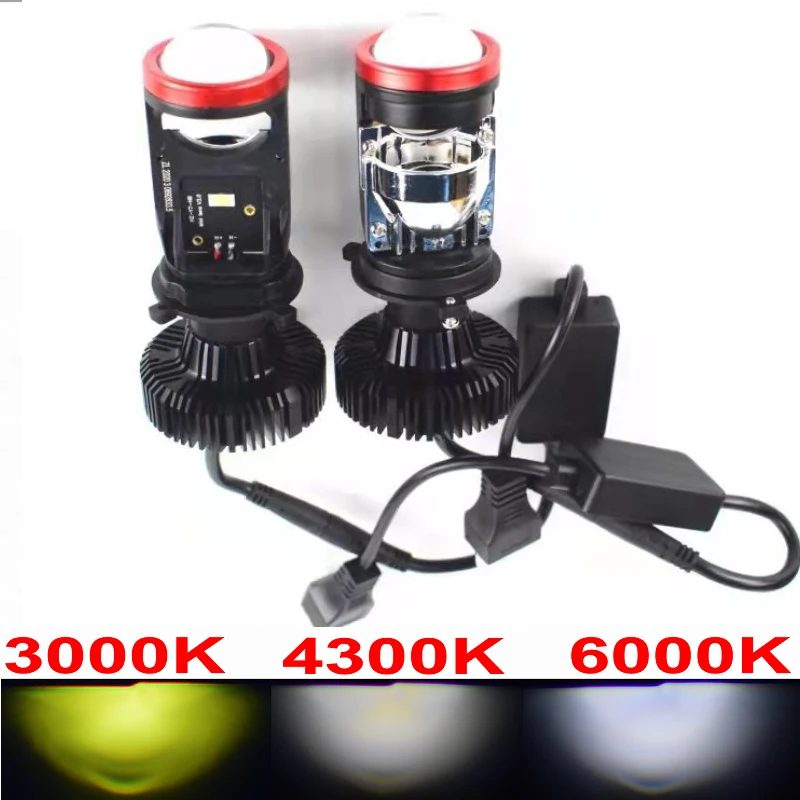 

Canbus 120W/Pair Lamp H4 LED Mini Projector Lens 3000K+4300K+6000K Automobles Bulb 25000LM Triple Colors Headlight 12V LHD RHD