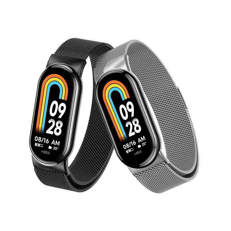 Magnetic Metal Watchband For Xiaomi band 8 Strap Stainless steel Bracelet Mi band 8 Replacement Correa Strap watches Accessories