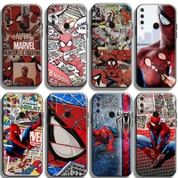 marvels spider man phone case for huawei honor 9x 9 lite 10 10x lite 10i 9a back black tpu liquid silicon coque soft