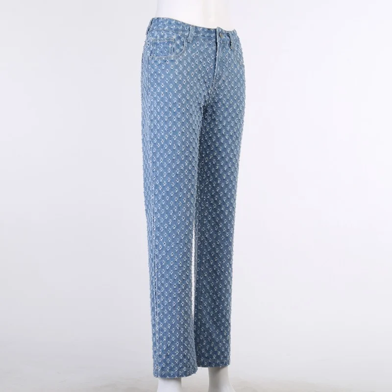 Women Summer Distressed Egirl Harajuku Wide Leg Classic Pants Trousers Vintage Y2k Female Jeans Ripped Baggy Boyfriend Jeans Pop