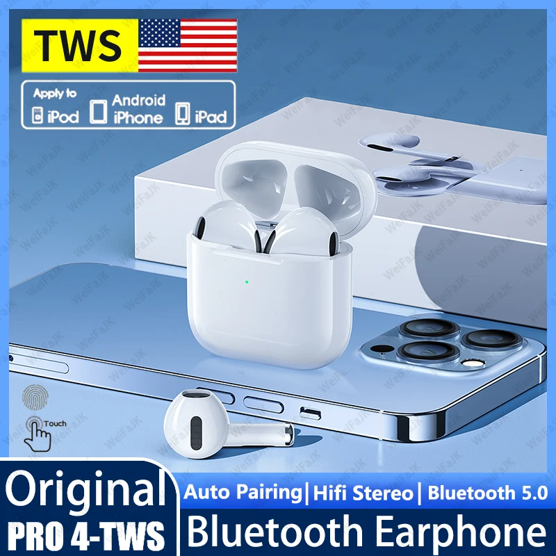 

Оригинальные Apple AirPods Pro 3 4 TWS беспроводные Bluetooth наушники, свободные руки, спортивные наушники, игровая гарнитура для Xiaomi Apple iPhone, наушники