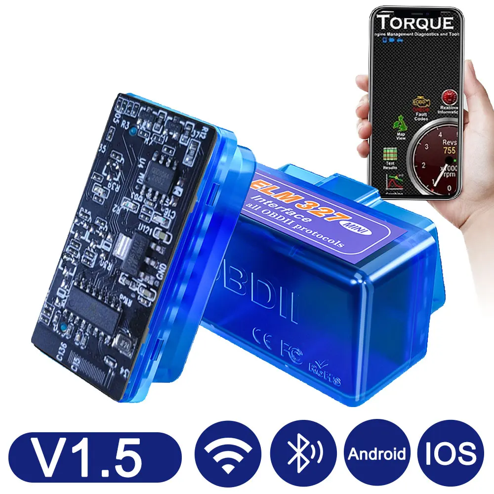 Автомобильный мини-сканер OBD2 ELM 327 тестер беспроводной Wi-Fi Bluetooth сканер интерфейса