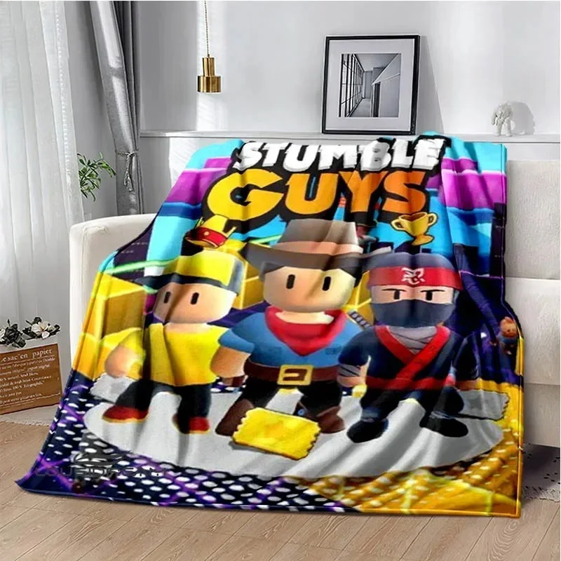 Одеяла с 3D принтом Game Cartoon Stumble-guys теплое фланелевое одеяло мягкое и удобное