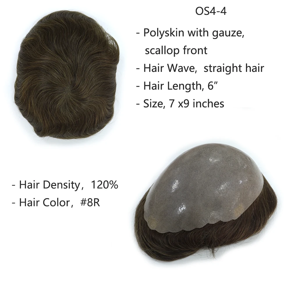 Clearance Sales  Multiple Base Hair Unit for Men Indian Human Hair Prosthesis Cheap Men Toupee