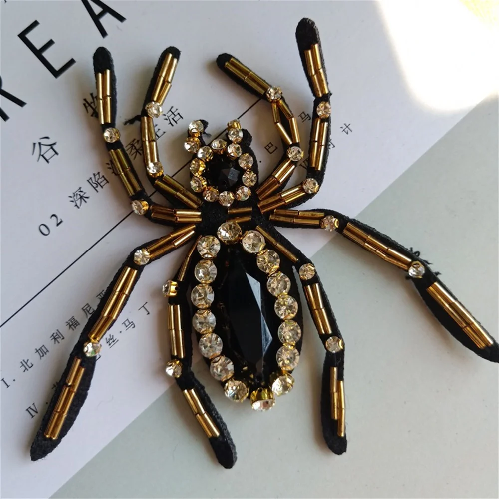 

3D three-dimensional spider new winter woolen shoes DIY hand nail bead cloth paste clothes decoration drill