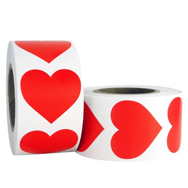 

500 шт./рулон, наклейки в форме сердца