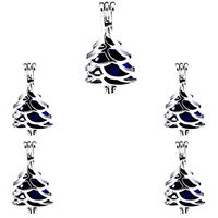 10pcs fashion charm christmas tree pearl cage locket aromatherapy diffuser pendant necklace bracelet diy jewelry making bulk