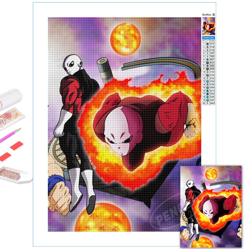 

Pride Troopers Jiren Picture 5D Diamond Paintings Dragon Ball Anime Embroidery Full Round Drill Kits Cross Stitch DIY Home Decor
