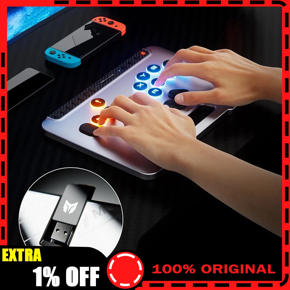 Фото Игровая клавиатура MOJHON DOUJIANG Leverless Controller Fighting Keyboard Kaihua с настраиваемой двухосевой подключаемостью, полная поддержка горячей замены клавиш №1