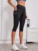 Workout Capri Leggings with Pocket For Women High Waisted Athletic Yoga Pants 2