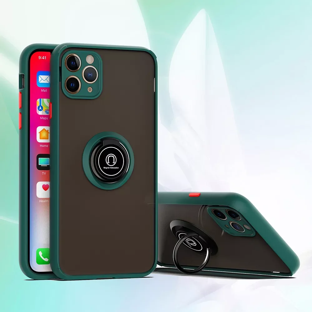 

Luxury Shockproof Case For iphone 11 12 13 Pro Max X XR XS Max 7 8 PLus Finger Ring Bracket Holder Full Camera Protection Cover