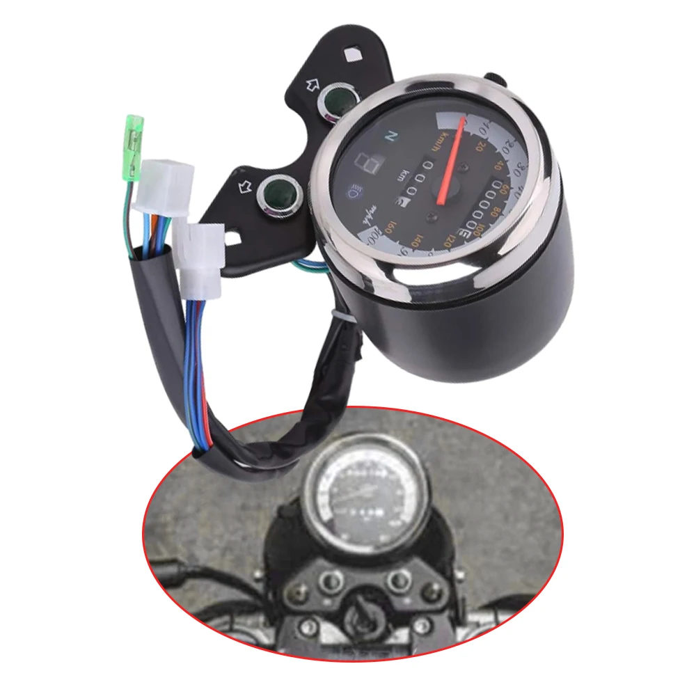 12 В мотоциклетный светодиодный одометр спидометр тахометр двойной для Suzuki Cafe Racer