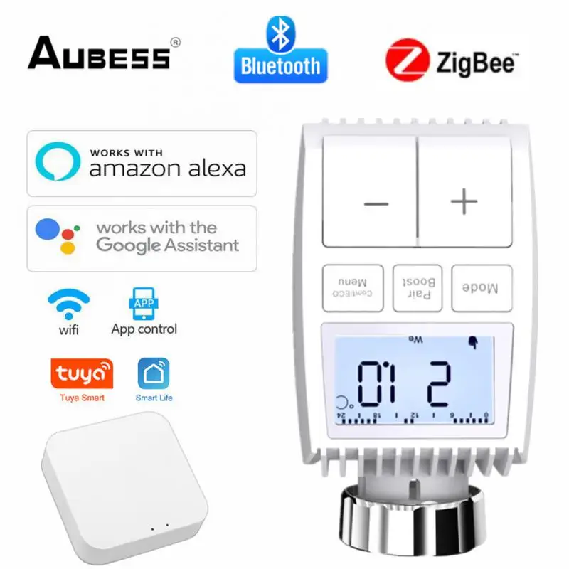 

Термостат радиатора Tuya ZigBee, программируемый термостат с умным приводом и контроллером температуры