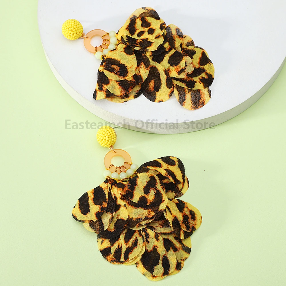 

Модные леопардовые серьги ручной работы в Корейском стиле, гламурный декор, Свадебная и вечерняя бижутерия для невесты, Модные Роскошные Очаровательные Висячие серьги для женщин