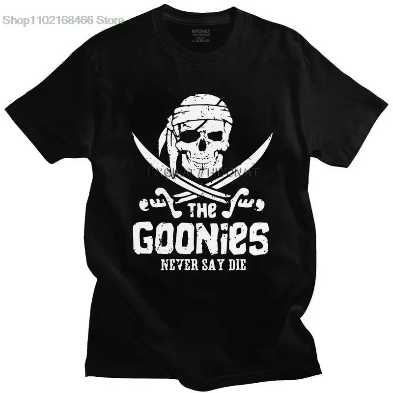

Handsome The Goonies Skull Pirates T Shirt Men Short Sleeve 100% Cotton T-shirt Graphic Movie Film Tee Streetwear Tshirts