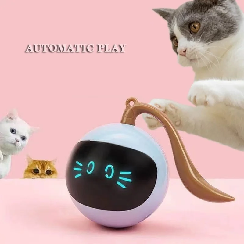 

Автоматическая игрушка в виде кошачьего мяча, Интерактивная электрическая перезаряжаемая от Usb, самовращающаяся игрушка для дома, семейная...