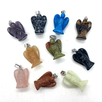natural stone necklace pendants for making diy handmade jewelry charm chakra reiki gem exquisite angel accessory women gift